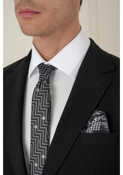 Efor Tk 2021 Slim Fit Klasik Mono Yaka Klasik Siyah Takım Elbise Siyah