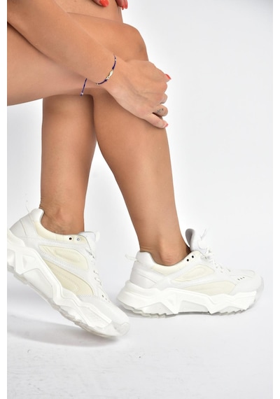Fox Shoes V312611809 Beyaz Kalın Tabanlı Spor Ayakkabı Sneakers Beyaz-suni Deri