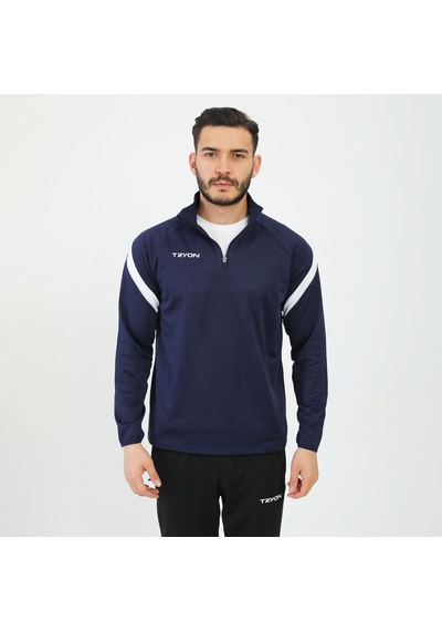 Lacivert - Beyaz Tryon Erkek Futbol Antrenman Sweatshirt Evo Pro 001