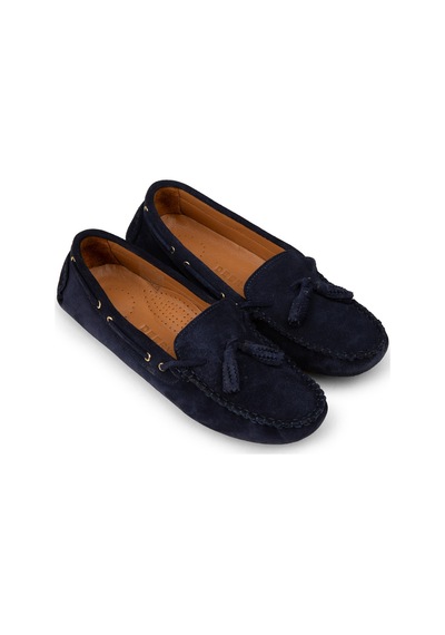 Deery Kadın Hakiki Süet Lacivert Püsküllü Loafer - Dl506zlcvc01