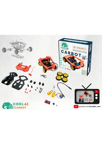 Codlaı Carbot Programlanabilir Robotik Araba - Çizgi İzleyen Engelden Kaçan Esp32 Stem Robot Kiti