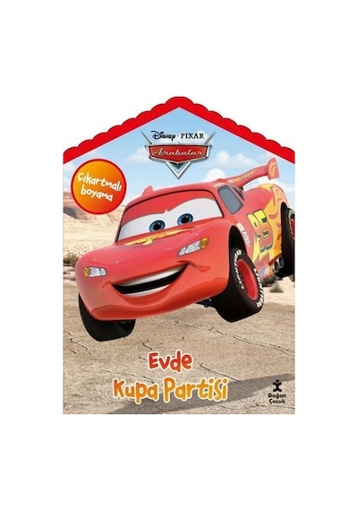 Disney Pixar Arabalar Evde Kupa Partisi Çıkartmalı Boyama Kitabı - Doğan Çocuk