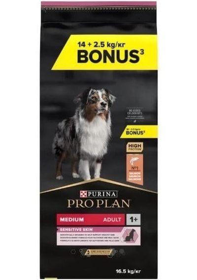 Pro Plan Medium Adult Sensitive Skin Somonlu Orta Irk Yetişkin Köpek Maması 16,5kg