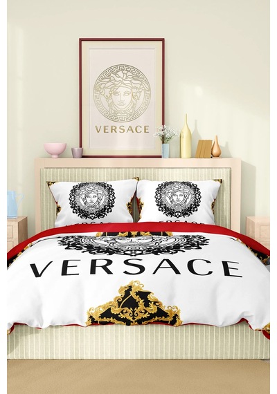 Marka Nevresim Takımı Çift Kişilik Pamuklu Saten Kumaş 6 Parça 3d Dijital Baskı Duvet Cover Set Model No:114 Renkli