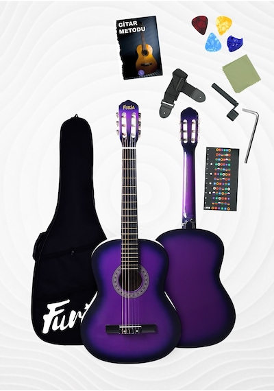 Cg-3902prs Klasik Gitar 4/4 Yetişkin Boy Sap Ayarlı Full Set Mor