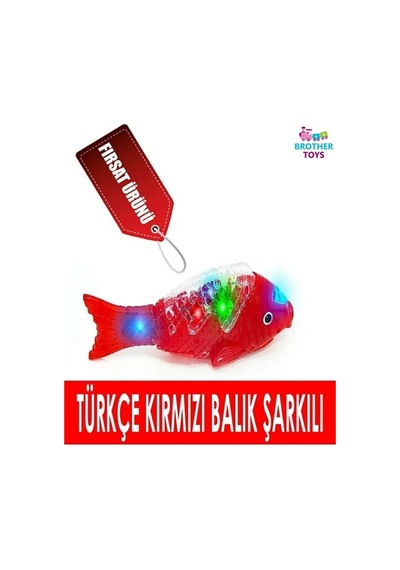 Kırmızı Balık Şarkılı Işıklı Yürüyen Balık Bebeklerin Emekleme Arkadaşı