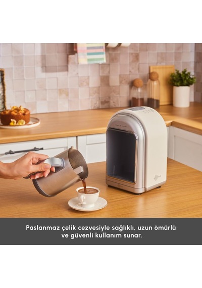 X Refika Hatır Mod Sütlü Çelik Cezveli Türk Kahve Makinesi Swiss Cream