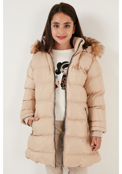 Lela Içi Peluş Astarlı Çıkarılabilir Kapüşonlu Suya Dayanıklı Kız Çocuk Mont 5761910 Bej