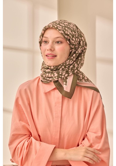 Silk Home Aura Eşarp 140005-16 Koyu Yeşil, Pudra, Ekru