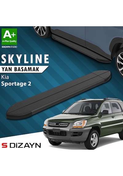 S-dizayn Kia Sportage 2 Skyline Siyah Yan Basamak 173 Cm 2004-2010 A+ Kalite