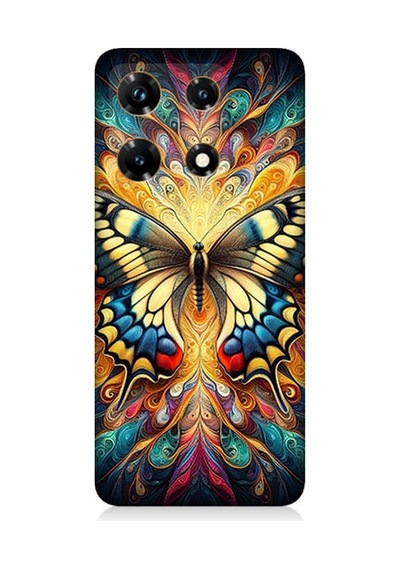 İnfinix Note 30 Pro Uyumlu Gizemli Desenli Kelebek Desenli Silikon Kılıf Çok Renkli