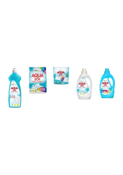 Aquabor Doğal Mineralli Elde Bulaşık + 4 Kg Renkliler + Tablet + Sıvı Beyaz + Sıvı Renkliler 5 Li Set 73641982