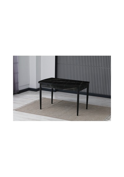 Sonata Mdf 80 X 130 Açılabilir Mutfak Masası Siyah Siyah