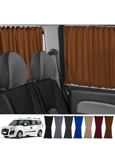 Pandami Fiat Doblo Iı Uzun Şase 2010-2023 Uyumlu Taba Raylı Oto Perde Takımı