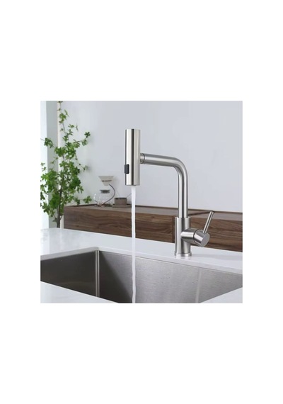 Rena Design Çok Modlu Inox Mutfak Evye Bataryasi Mat Gri Musluk Spiralli Çek Birak Başlik Yağmurlama