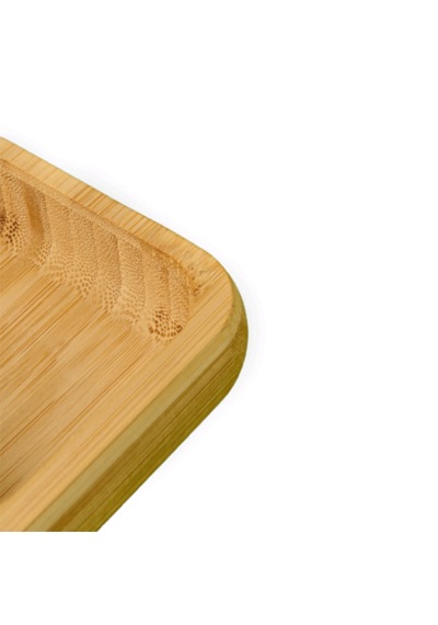 Bambu 9 Cm Kare 3 Lü Kase Seti Şık Ve Kullanışlı Sunum Kasesi, Atıştırmalık Ve Sos Kasesi Açık Kahverengi
