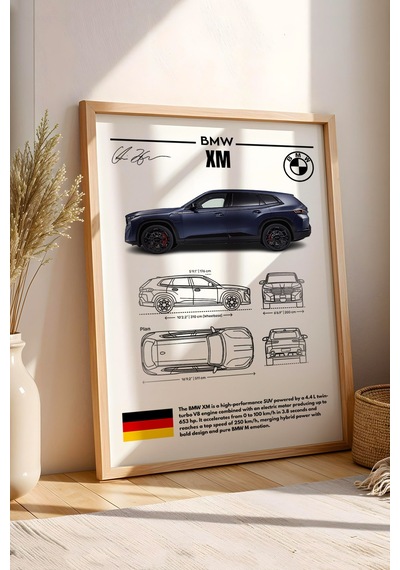 Bmw Xm Tablo - Teknik Özellikli Hibrit Süper Suv Poster - Çerçeveli Duvar Dekoru - Araba Blueprint Kayın Bmw Xm Tablo - Teknik Özellikli Hibrit Süper Suv Poster - Çerçeveli Duvar Dekoru - Araba Blueprint Kayın