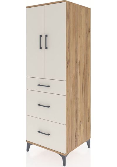 Kronos Dolap 2 Raflı 3 Çekmeceli 2 Kapaklı 60x59x182 Çam-aytaşı Atlas Çam