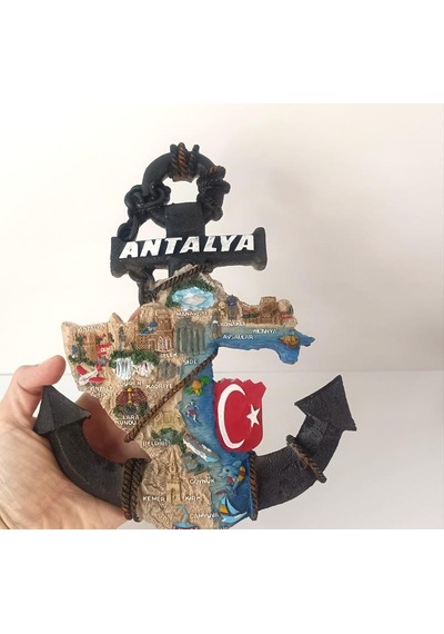 Biblo Çapa Ayaklı Biblo Obje Antalya Turizm Bayrak Gezi Tatil Masa Duvar Süsü