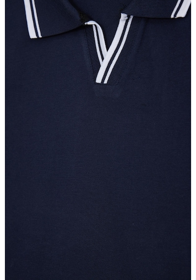 Tudors Erkek Slim Fit Dar Kesim %100 Pamuklu Çizgili Detaylı V Yaka Lacivert Polo Yaka Tişört-51596 Tudors Erkek Slim Fit Dar Kesim %100 Pamuklu Çizgili Detaylı V Yaka Lacivert Polo Yaka Tişört-51596