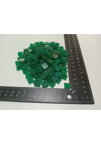 Koyu Turkuaz Yeşil Kare Vitray Cam Mozaik Taşı - Sanatsal Mozaik İçin Yaklaşık 10 X 10 Mm