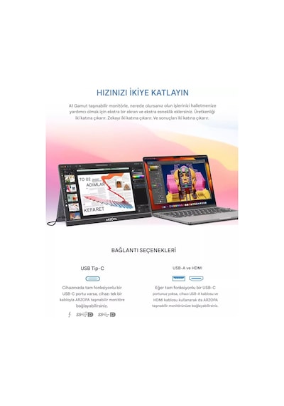 Arzopa A1 Gamut 15.6" Full Hd 60hz Ips Ultra İnce Taşınabilir Mon
