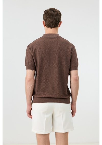 Antioch Dokulu Polo Yaka Triko Erkek T-shirt Kahverengi
