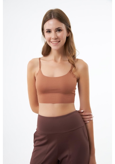 Cottonhill Ayarlanabilir İnce Askılı Lazer Kesim Crop Büstiyer 3'lü Paket-7 Renkli-12