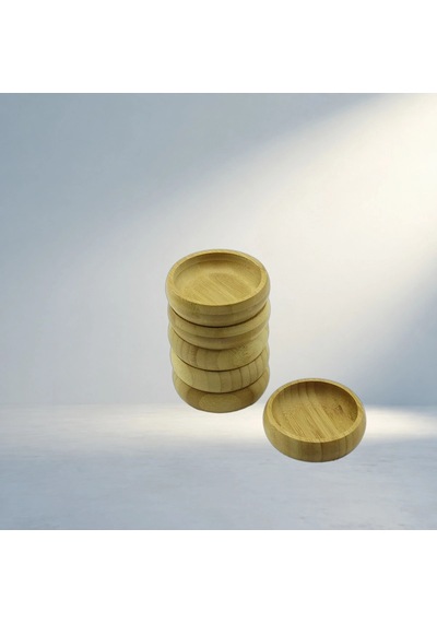 Yuvarlak Bambu Çerezlik Derin Kase Seti 8.8cm Çapında 6 Adet