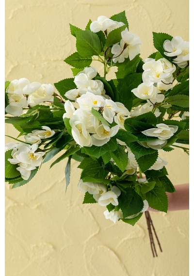 Yapay Lux Menekşe Dalı Kırık Beyaz 80 Cm 5 Yaprak Kırık Beyaz