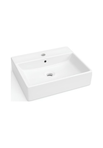 Beyaz Delikli Dikdörtgen Lavabo 50x42 Cm Modern Ve Şık 508 Yeşil