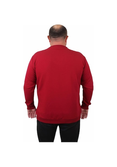 Starbattal Büyük Beden Sıfır Yaka Classic Sweat 23216 Bordo-Bordo