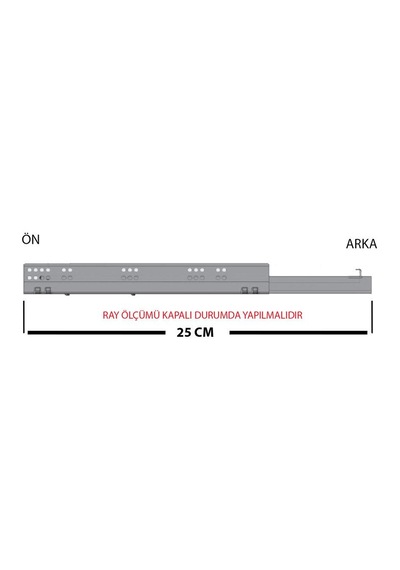 Blum Tandem Çift Açılım Frenli Ray 25 cm