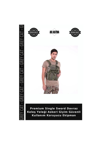 Grey Cat Premium Single Sword Davraz Keleş Yeleği Askeri Giyim Güvenli Kullanım Koruyucu Ekipman Çok Renkli