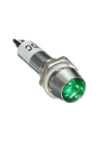 Ic-225 8mm Sinyal Lambası Metal 220v Yeşil