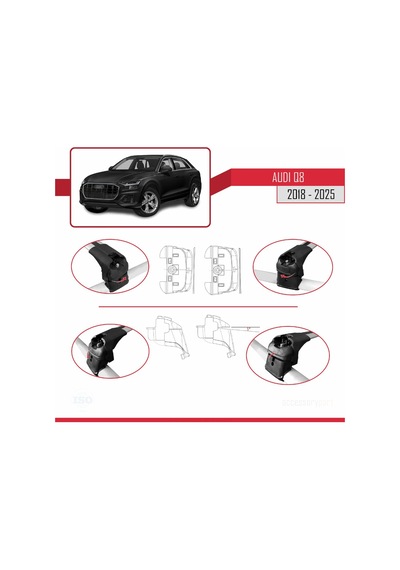 Q8 F1 2018 Ve Sonrası İle Uyumlu Ace-2 Ara Atkı Tavan Barı Gri