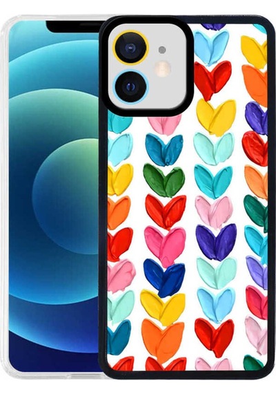 Apple Uyumlu iPhone 12 Pro Kılıf Zore M-fit Desenli Kapak Heart No6
