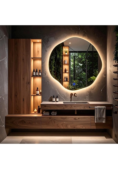 Kael Led'li Lavabo &amp Banyo Aynası Dokunmatik Sensörlü Günışığı Led 80 X 80 Çok Renkli