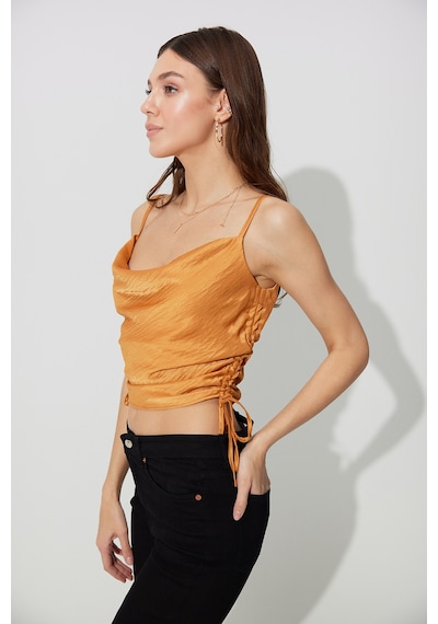 Sherin Taba Yanları Büzgülü Askılı Büstiyer SS23CT4735TA-TABA