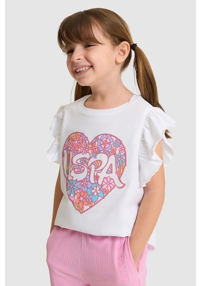 U.s. Polo Assn. Kız Çocuk Beyaz Tişört 50325657-vr013