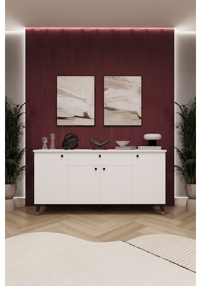 Asra Trend Lüks Konsol Tv Ünitesi %100 Mdf Salon Ve Yemek Odası Ünitesi Knsl03 Beyaz