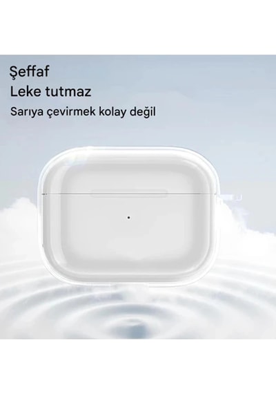 Apple Uyumlu AirPods Pro 3. Nesil İle Şeffaf Cyrstal Clear Ultra Berrak Kılıf Kulaklık Değildir Beyaz