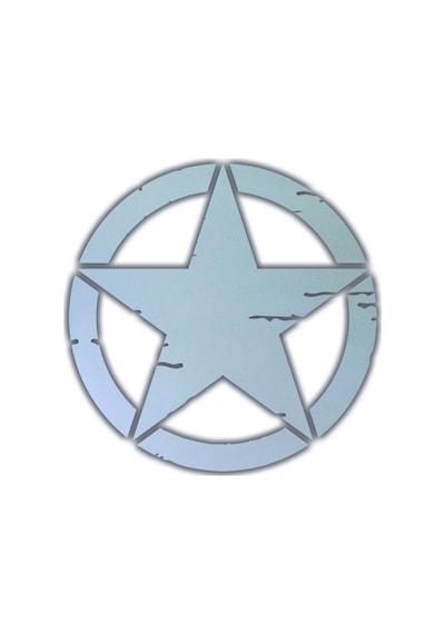 2'li Büyük Boy Eskitilmiş Askeri Yıldız Seti Reflektif Sticker Çınar Extreme