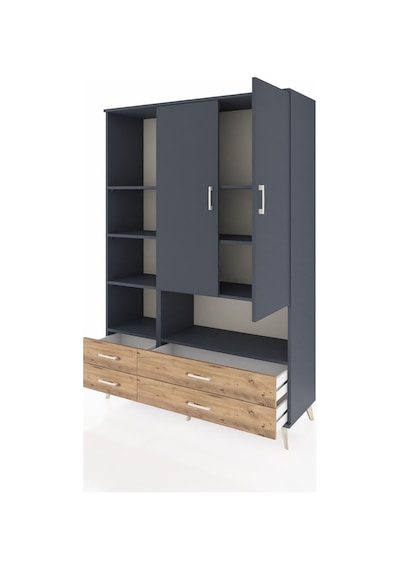 Hyperion Dolap 8 Raflı 4 Çekmeceli 2 Kapaklı 132x44x195 Antrasit-antrasit/çam Antrasıt/atlas Çam - Antrasıt Hyperion Dolap 8 Raflı 4 Çekmeceli 2 Kapaklı 132x44x195 Antrasit-antrasit/çam Antrasıt/atlas Çam - Antrasıt