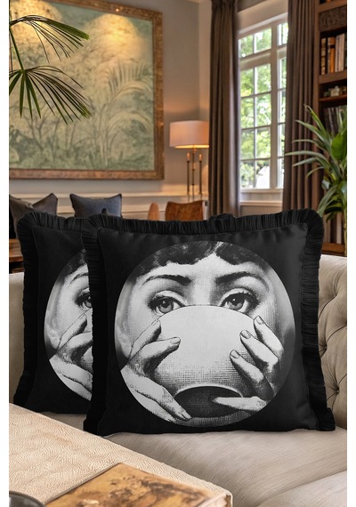 Efsanevi Sanat Motifli Saçaklı Yastık Kılıfı - Retro Elegan Siyah Gümüş Püsküllü Kırlent Kılıfı Koyu Kanyon Nane Efsanevi Sanat Motifli Saçaklı Yastık Kılıfı - Retro Elegan Siyah Gümüş Püsküllü Kırlent Kılıfı Koyu Kanyon Nane