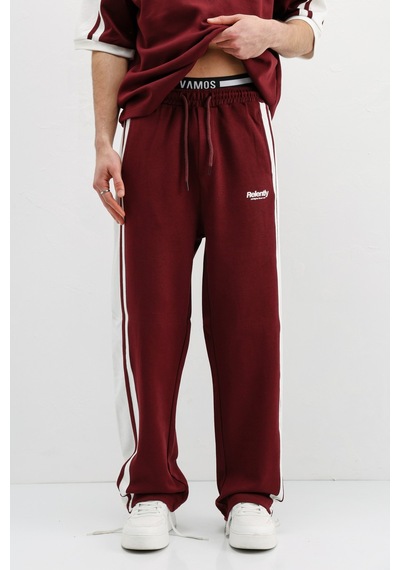 Oversize Baskılı Eşofman Takım V90-26 Bordo