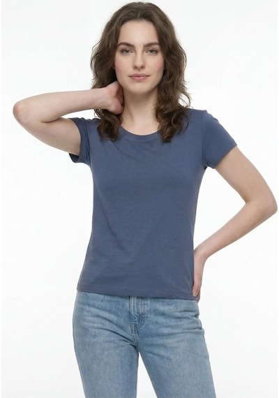 Regular Fit Kadın Tshirt K.kol Mavi