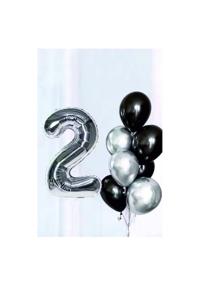 Rakam Folyo Balon Gümüş 102cm 40inç 2