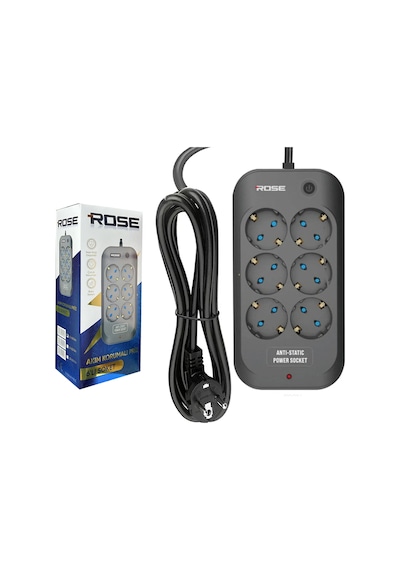 Altılı Akım Korumalı Priz Anti Static 3x1.5 5mt Rose Gr-6005m