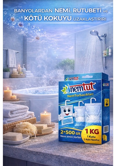 Banyolara Ve Tuvaletlere Özel Nem Rutubet Giderici Korozyon Koku Önleyici 1 Kutu 2 Paket 1 Kg